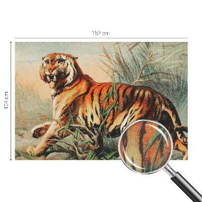 Autocolante de parede fotográfico com estampa de tigre em motivo natural