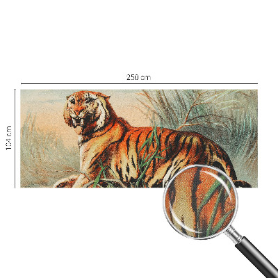 Autocolante de parede fotográfico com estampa de tigre em motivo natural