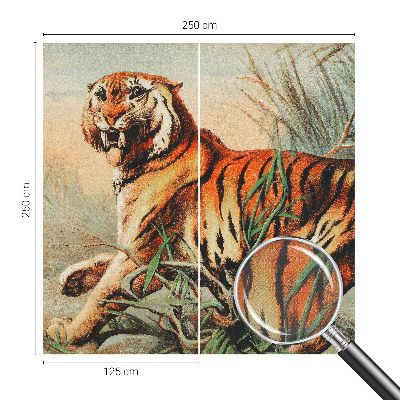 Autocolante de parede fotográfico com estampa de tigre em motivo natural