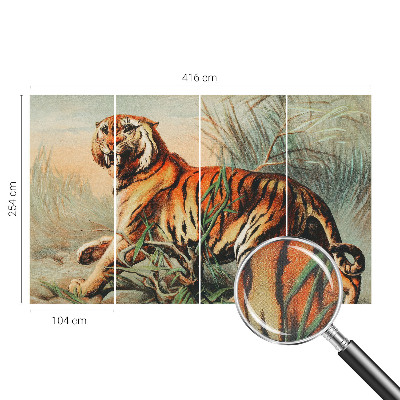 Autocolante de parede fotográfico com estampa de tigre em motivo natural