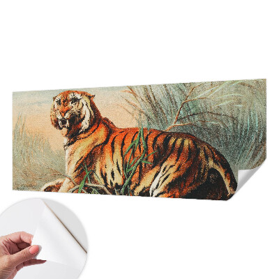 Autocolante de parede fotográfico com estampa de tigre em motivo natural