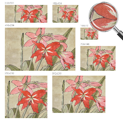 Papel de parede autocolante com estampa de flores de lírio-de-um-dia