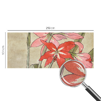 Papel de parede autocolante com estampa de flores de lírio-de-um-dia