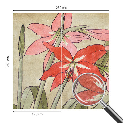 Papel de parede autocolante com estampa de flores de lírio-de-um-dia