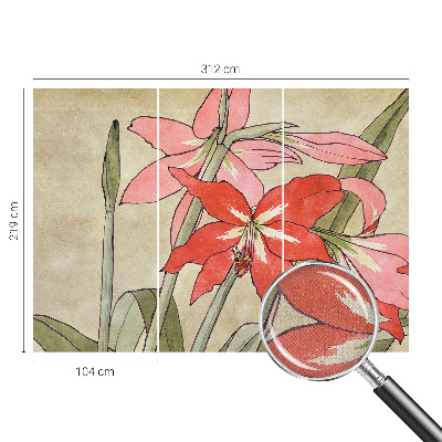 Papel de parede autocolante com estampa de flores de lírio-de-um-dia