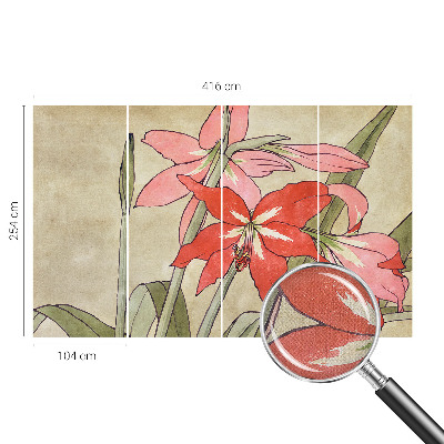 Papel de parede autocolante com estampa de flores de lírio-de-um-dia