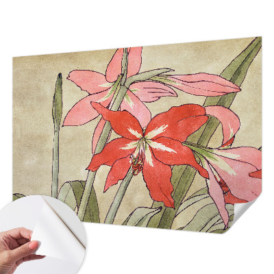 Papel de parede autocolante com estampa de flores de lírio-de-um-dia