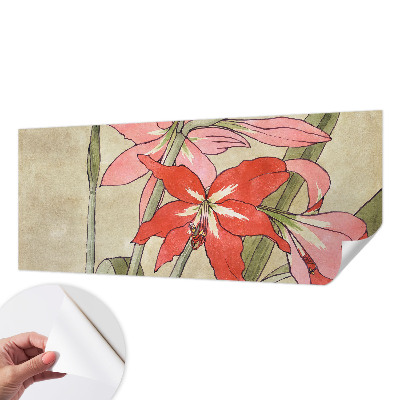 Papel de parede autocolante com estampa de flores de lírio-de-um-dia
