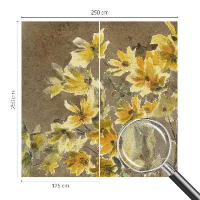 Papel de parede 3D com estampa de buquê ensolarado