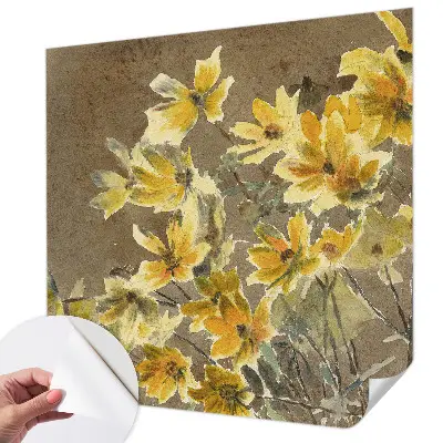 Papel de parede 3D com estampa de buquê ensolarado