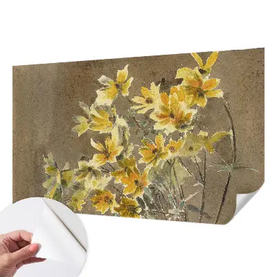 Papel de parede 3D com estampa de buquê ensolarado