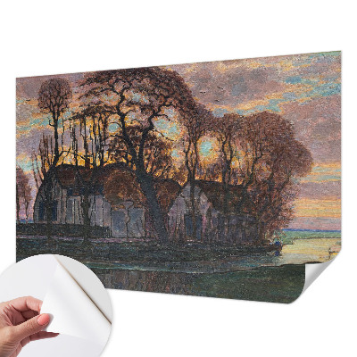 Papel de parede para criança com estampa de paisagem noturna