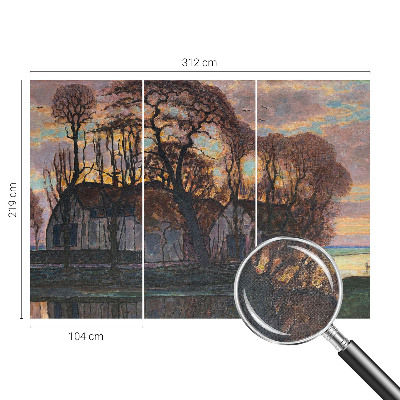 Papel de parede para criança com estampa de paisagem noturna