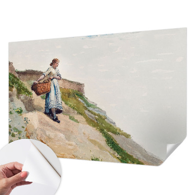 Papel de parede autocolante com estampa de paisagem feminina