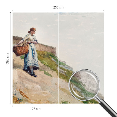 Papel de parede autocolante com estampa de paisagem feminina