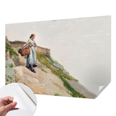 Papel de parede autocolante com estampa de paisagem feminina