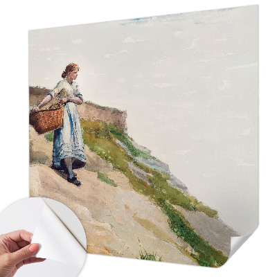Papel de parede autocolante com estampa de paisagem feminina