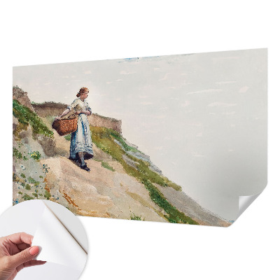 Papel de parede autocolante com estampa de paisagem feminina