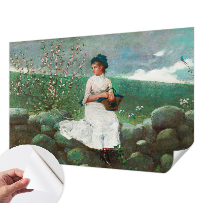 Papel de parede 3D com padrão de paz florida