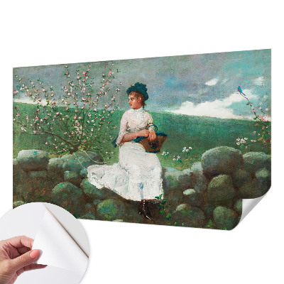 Papel de parede 3D com padrão de paz florida