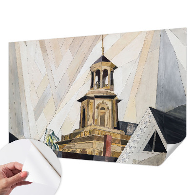 Papel de parede infantil com estampa de torre arquitetônica