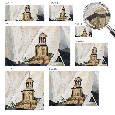 Papel de parede infantil com estampa de torre arquitetônica