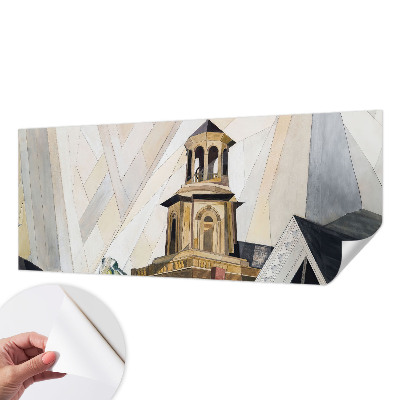 Papel de parede infantil com estampa de torre arquitetônica