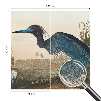 Papel de parede autocolante com estampa de aves aquáticas