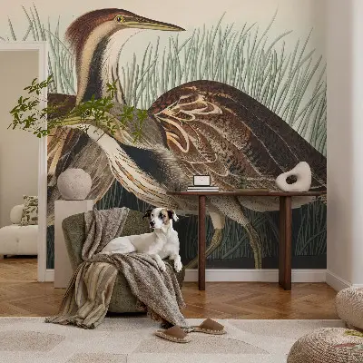Papel de parede 3D com estampa de pássaros realistas