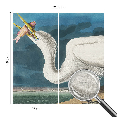 Papel de parede 3D Pássaro com peixe