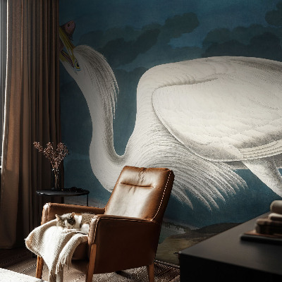 Papel de parede 3D Pássaro com peixe