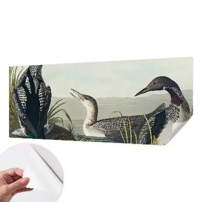 Papel de parede autocolante para sala com estampa de pássaros sobre a água