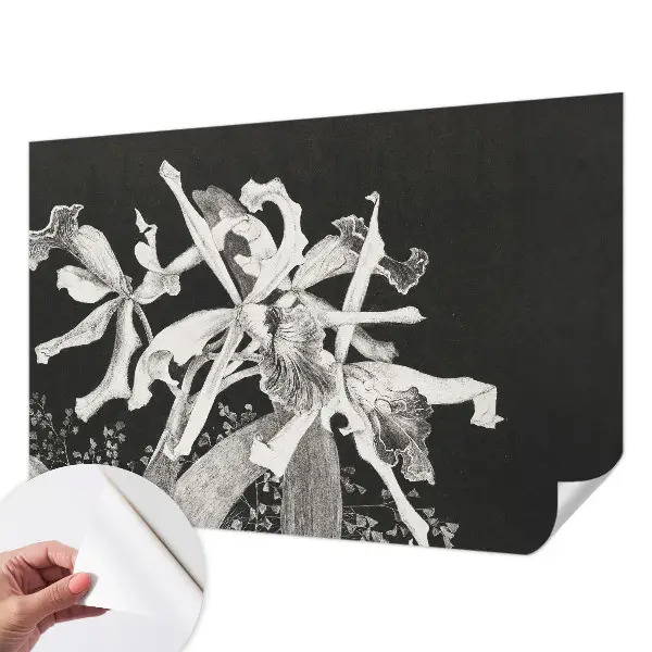 Papel de parede autocolante para quarto com ilustração de orquídea