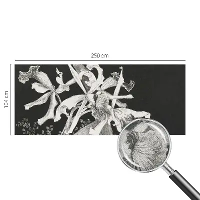 Papel de parede autocolante para quarto com ilustração de orquídea