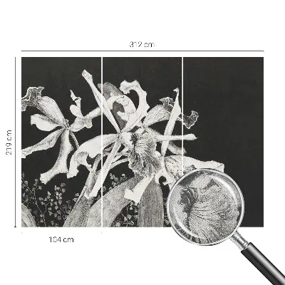 Papel de parede autocolante para quarto com ilustração de orquídea