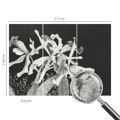Papel de parede autocolante para quarto Ilustração de orquídea