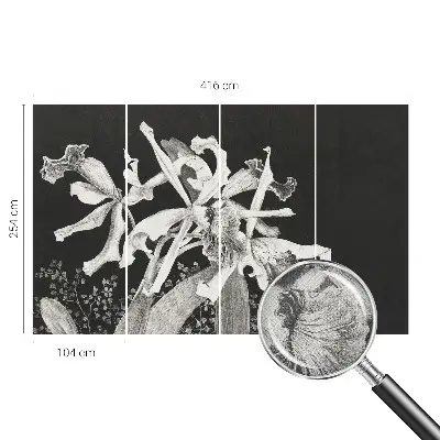 Papel de parede autocolante para quarto com ilustração de orquídea