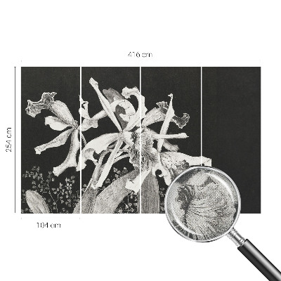Papel de parede autocolante para quarto Ilustração de orquídea