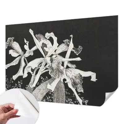 Papel de parede autocolante para quarto com ilustração de orquídea
