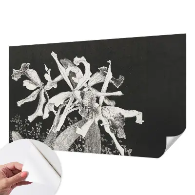 Papel de parede autocolante para quarto com ilustração de orquídea
