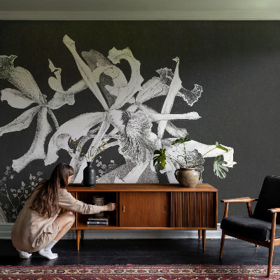 Papel de parede autocolante para quarto Ilustração de orquídea
