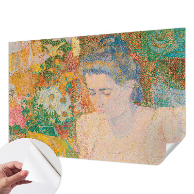 Papel de parede autocolante com padrão floral em formato retrato