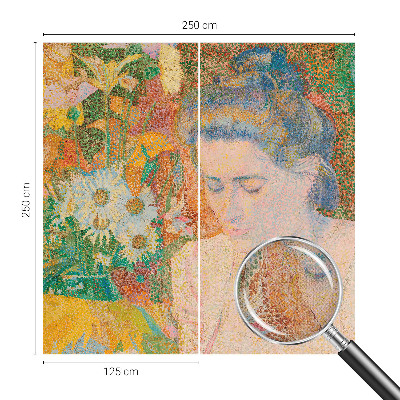 Papel de parede autocolante com padrão floral em formato retrato