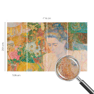 Papel de parede autocolante com padrão floral em formato retrato