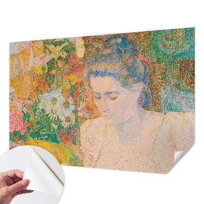 Papel de parede autocolante com padrão floral em formato retrato