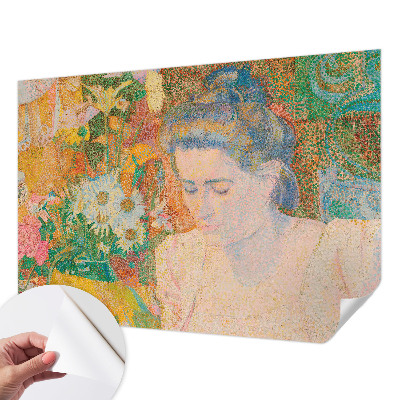 Papel de parede autocolante com padrão floral em formato retrato
