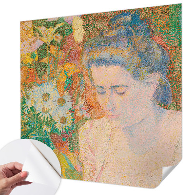 Papel de parede autocolante com padrão floral em formato retrato