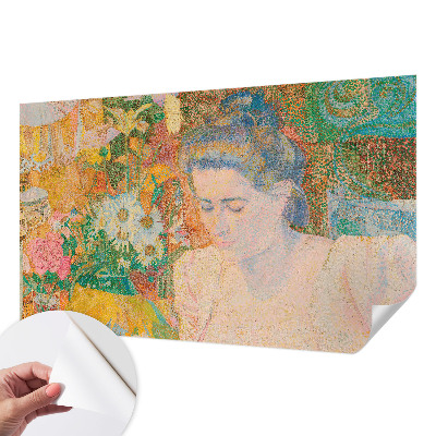 Papel de parede autocolante com padrão floral em formato retrato