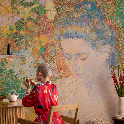 Papel de parede autocolante Retrato floral