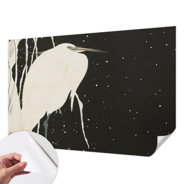Autocolante de parede fotográfico com estampa de pássaro de inverno